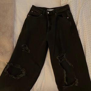 Garage black wide leg jeans